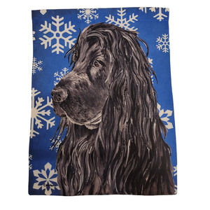 English Cocker Spaniel Dog Winter Snowflakes Small 10" x 15" Garden Flag Banner